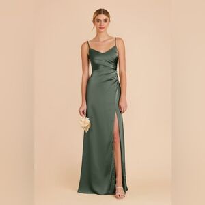 💚 Birdy Grey “Catherine” Matte Satin Bridesmaid Dress in Eucalyptus | Size S |